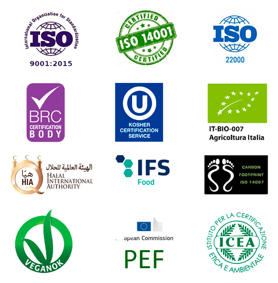 Certificaciones internacionales Pasta Mía